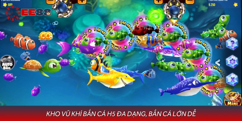 Bắn Cá H5 sở hữu kho súng đa dạng, dễ nâng cấp